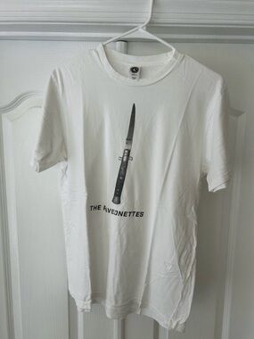 The Raveonettes White Graphic Tee - Knife Print